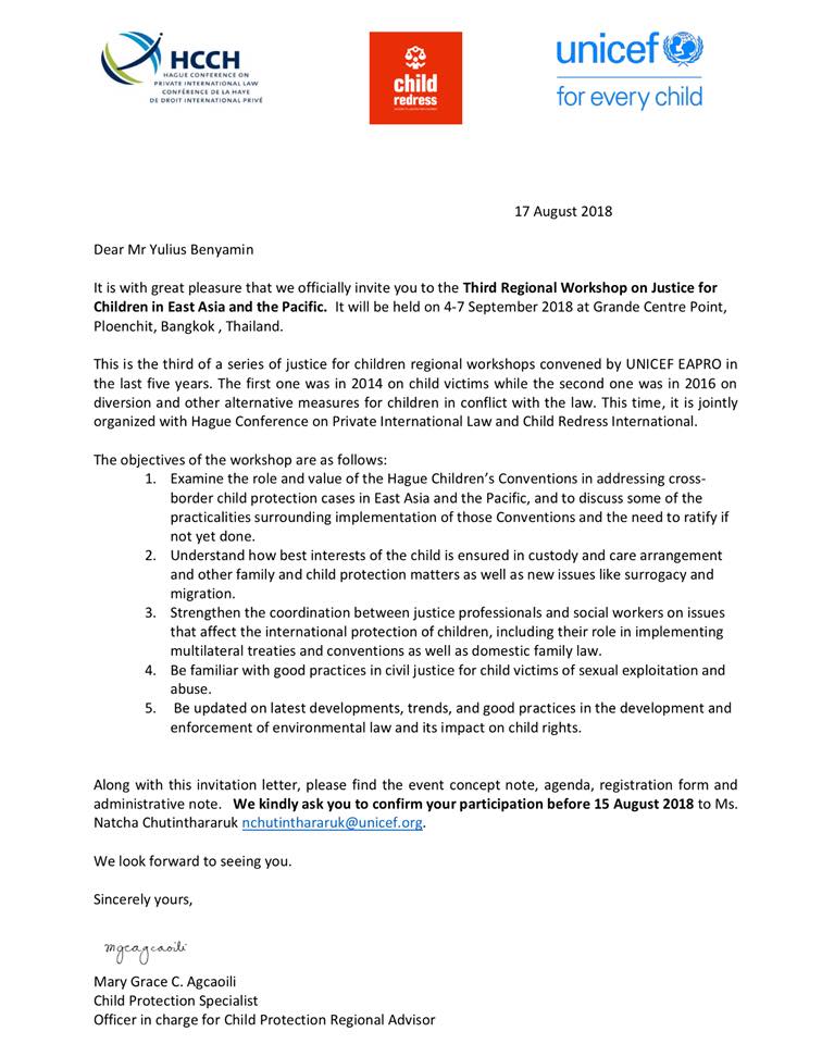 International Speaker — Justice for Children Forum, Bangkok